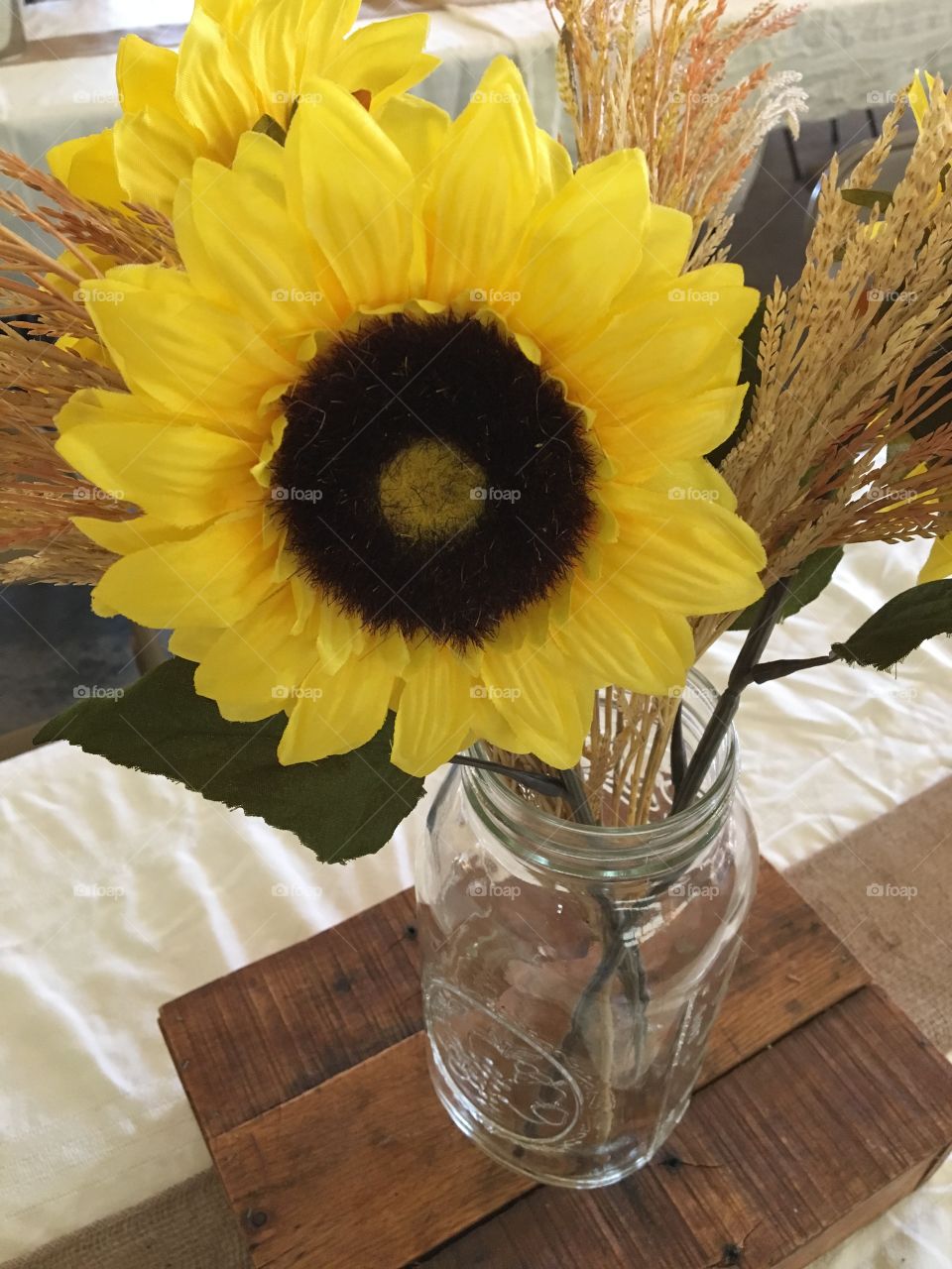 Sunflower in a Mason Jar 