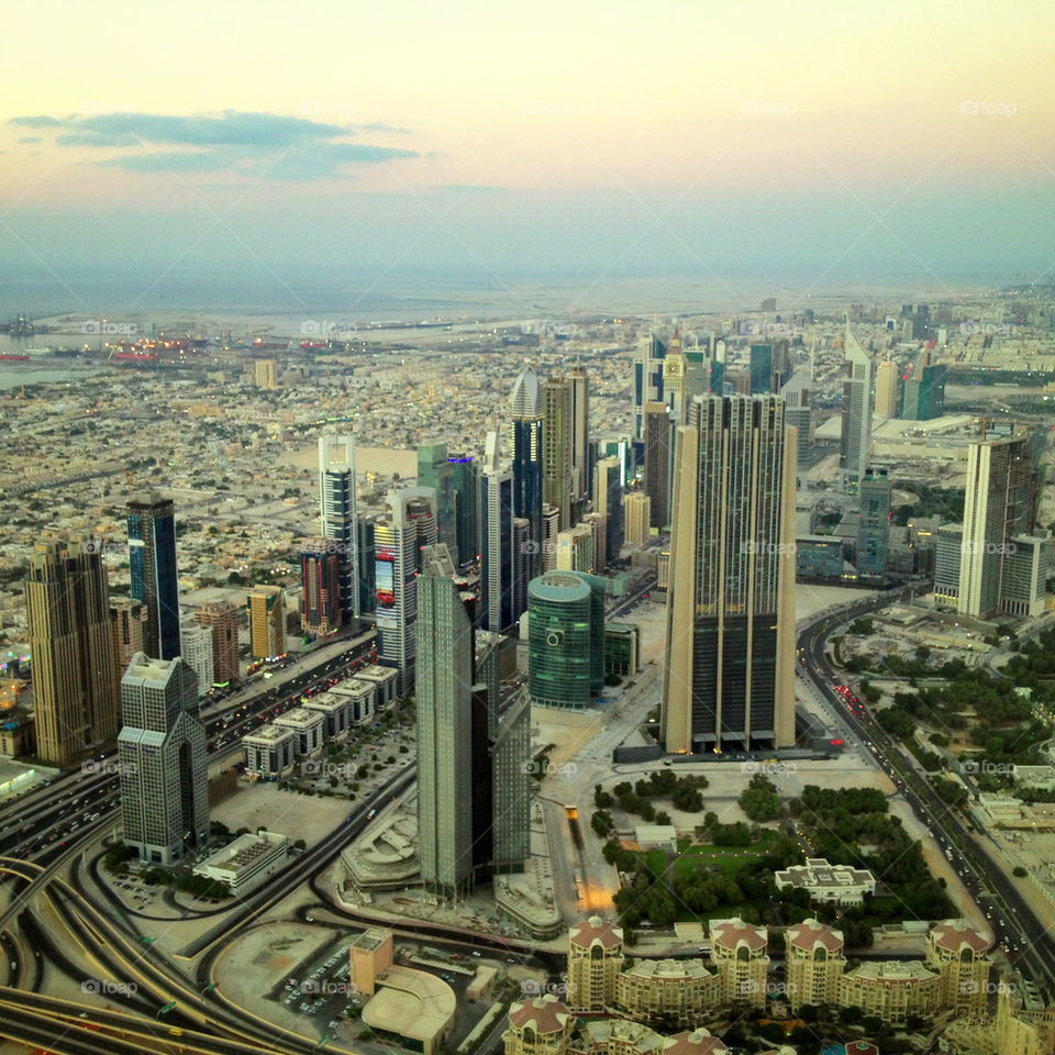 sunset skyscraper desert dubai by bogmol