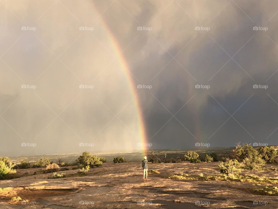 The most magical rainbow I have ever seen, as we wandered the desert of Utah in a rainstorm 