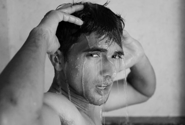 Indian model in shower. Indian model in shower