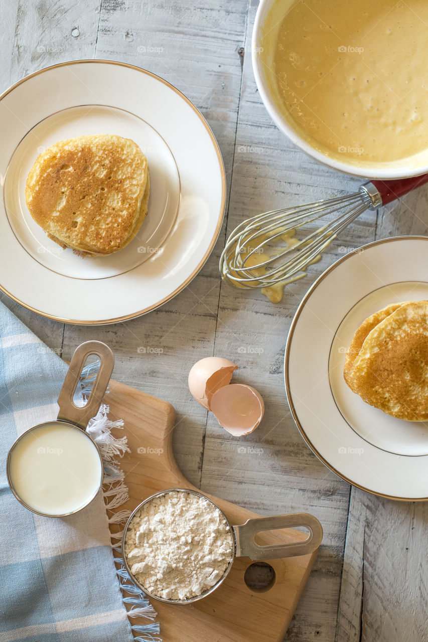 Pancake and ingredients