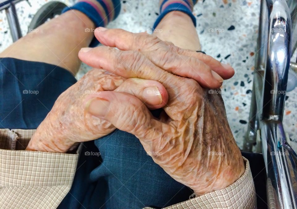 Close up aging hand 