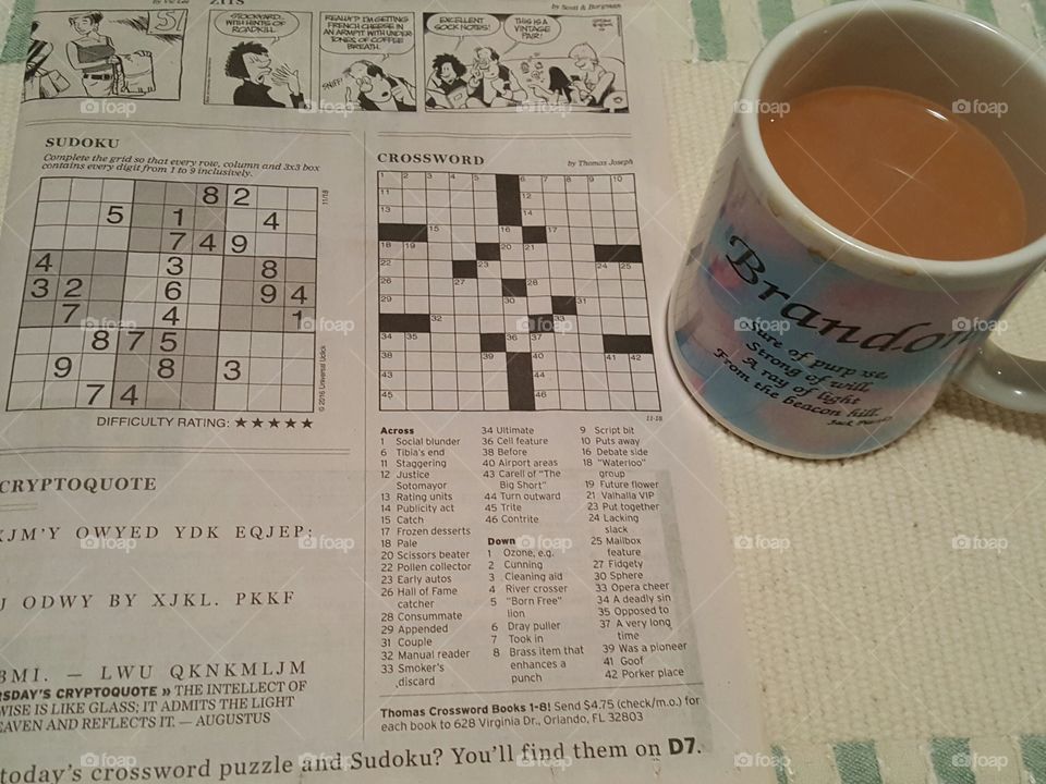 My morning ritual...my brain exercise