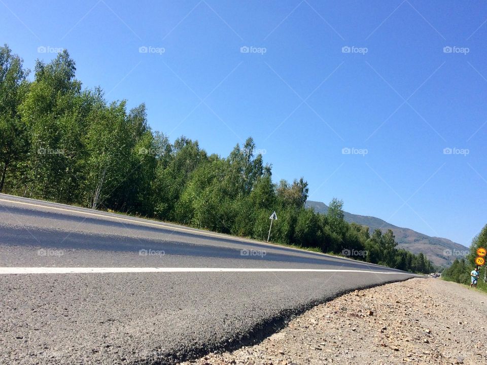 track road asphalt bottom view
