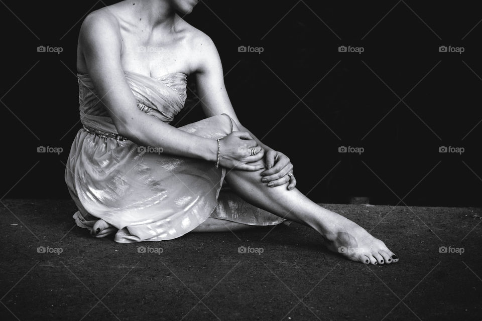 Dancer posing in studio