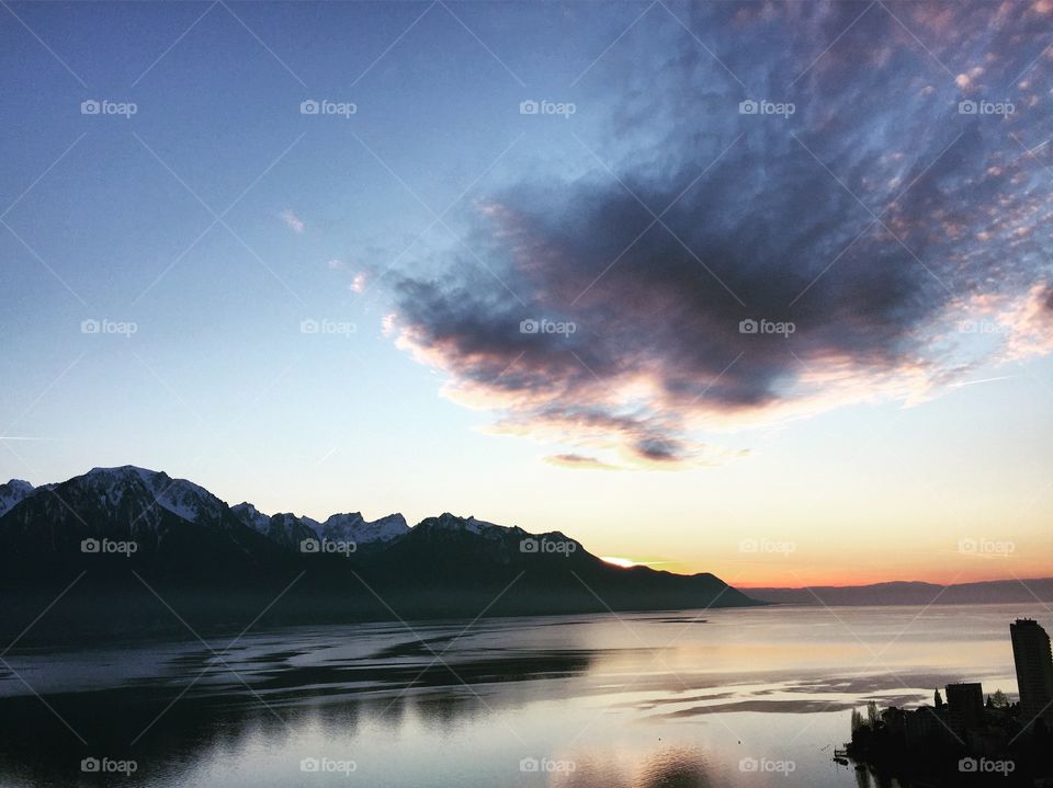 Switzerland at sunset 