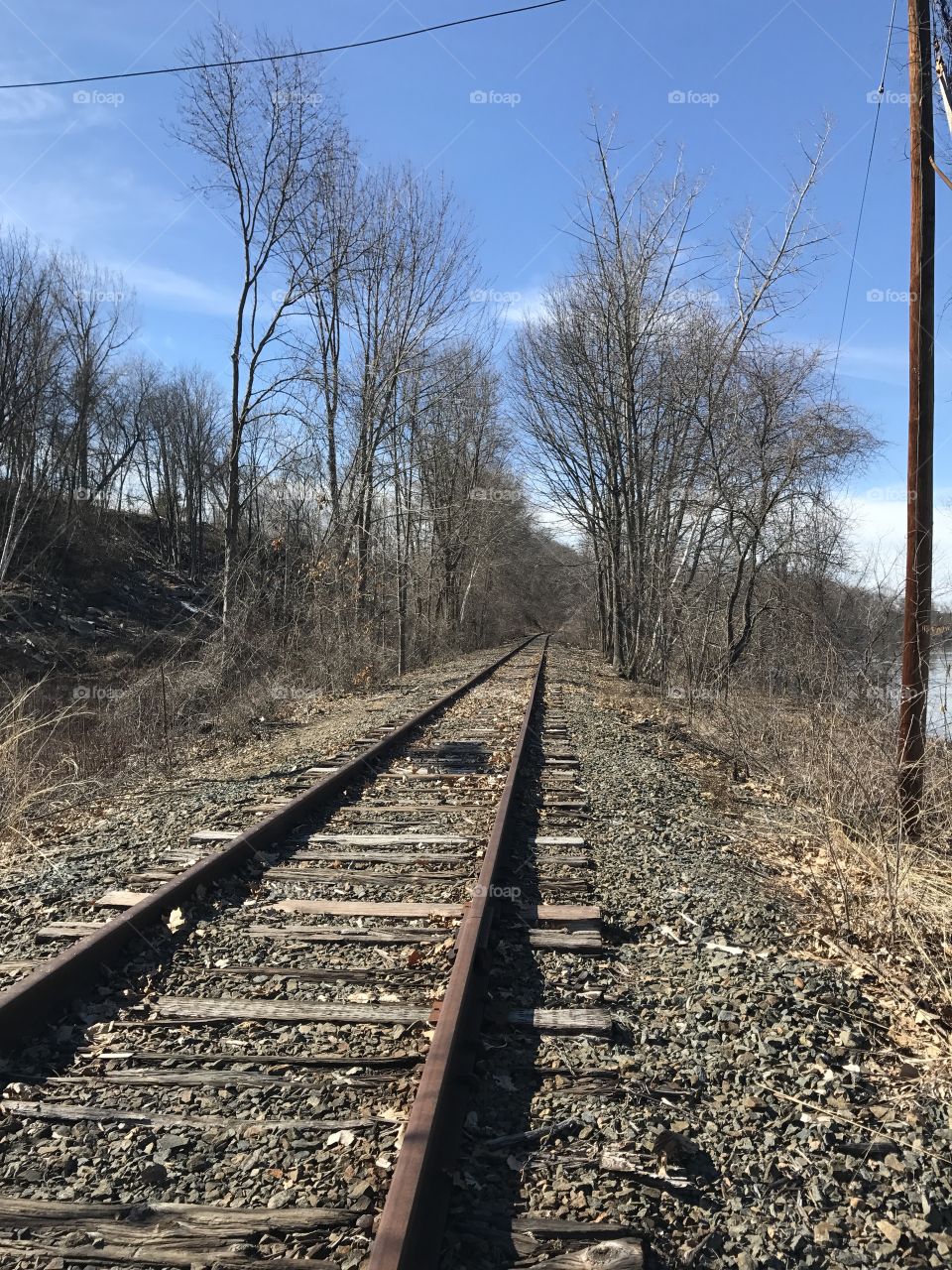 Disused rail track by the river