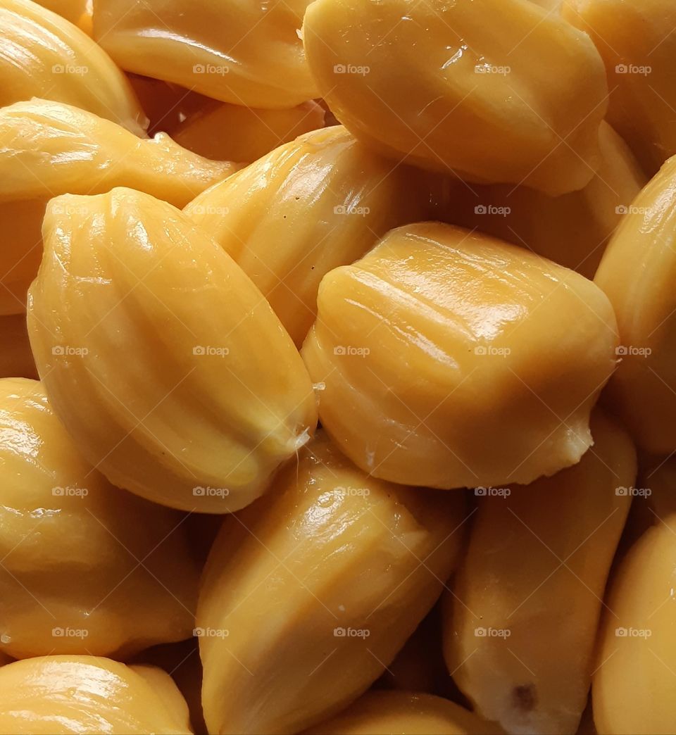 The pile of jackfruit, closeup