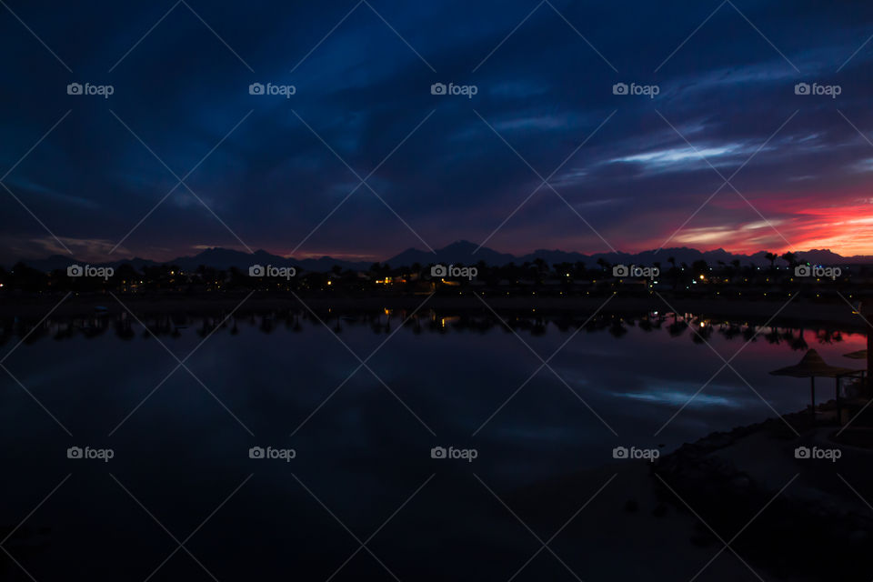 Just before night, sun is already gone