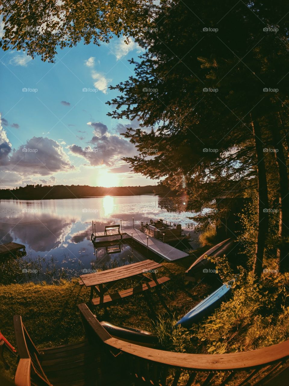 Sunset on the lake in Wisconsin