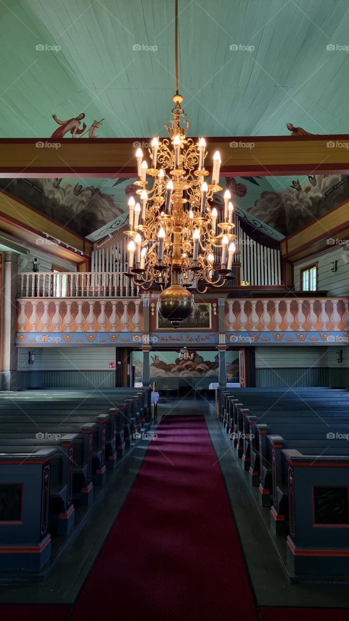 The main church of the Ilomantsi Lutheran congregation and is located in Eastern Finland. The church was built in 1796 under the direction of Henrik Johan Mechelin. This is also called the church of a hundred angels and there is a god painted there.
