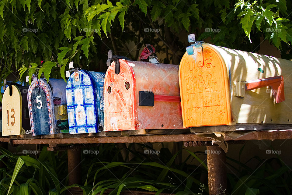 Awesome colored mailboxes 