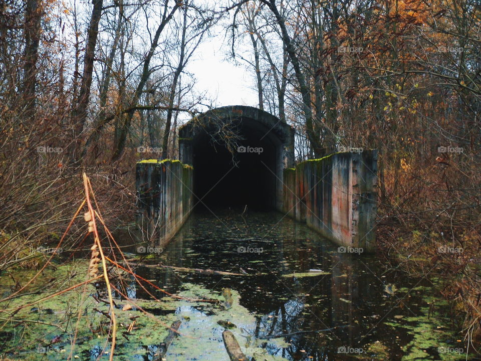 Southern tunnel "Stalin's Metro" on Zhukovy island in the city of Kiev