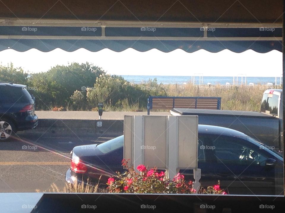 A view of the ocean from inside Uncle Bill’s Pancake House, a popular diner in Cape May, NJ. Pancakes by the sea. What could be better? 