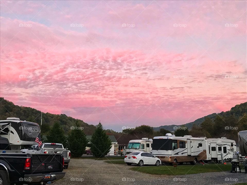 Pink skies at sunset