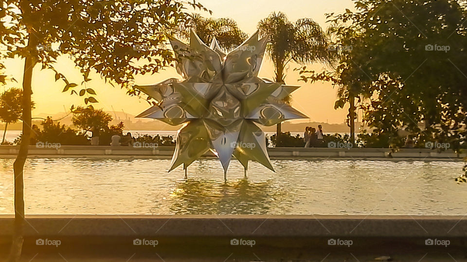 Detalhes statue at sunset 