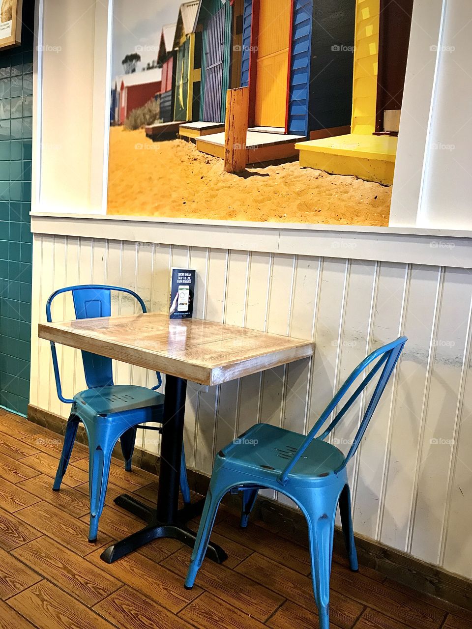 Table for two with beach decor