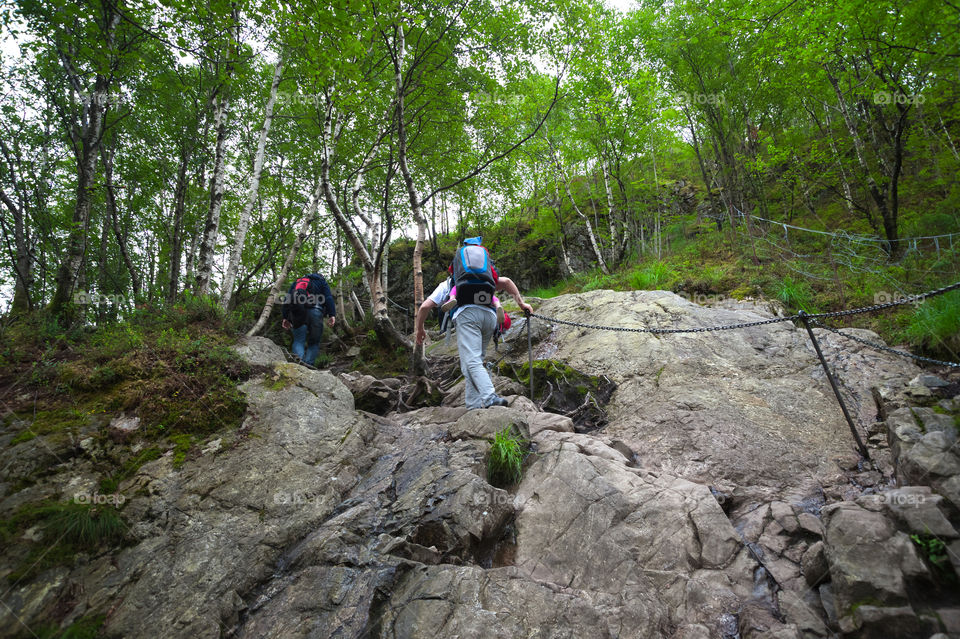 Family hiking and getting outside.