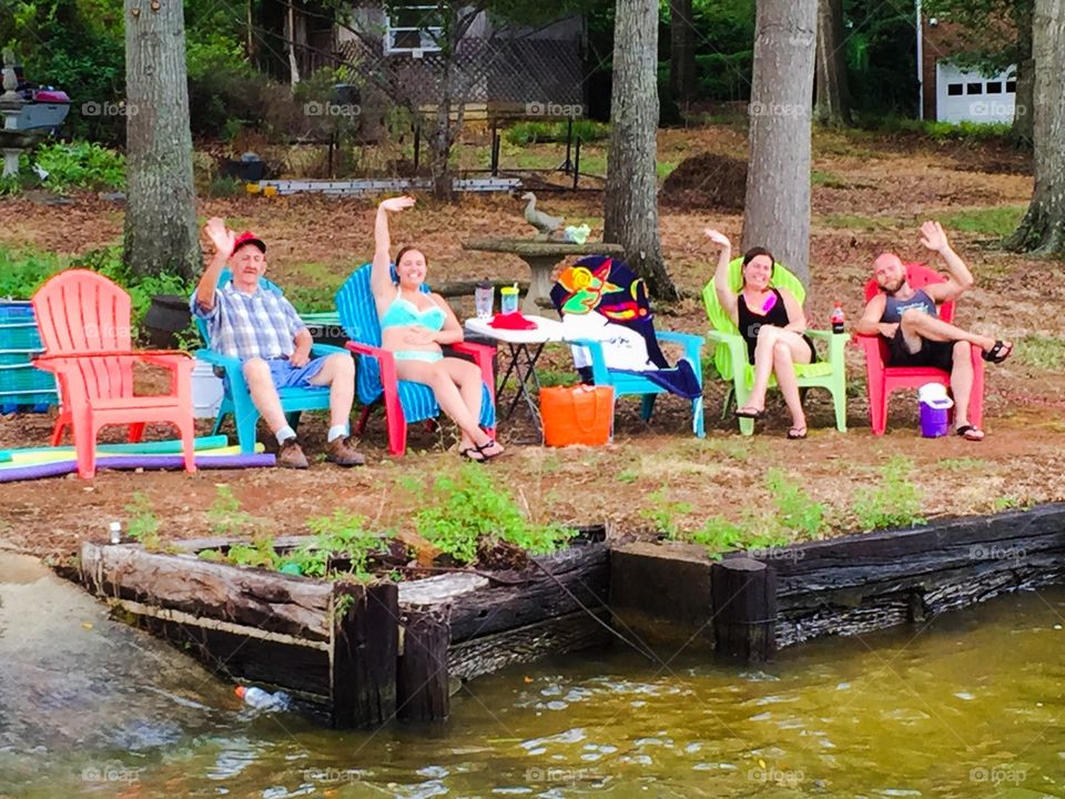 Lake Life. Family enjoying the weekend at the lake on a beautiful Sunday afternoon. 