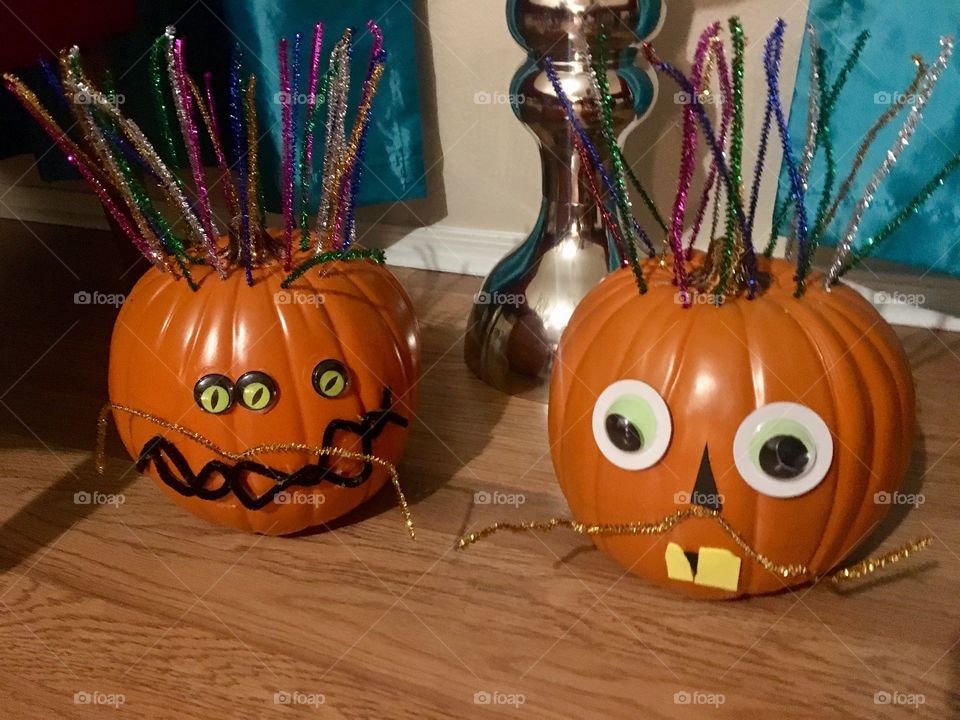 Crazy decorated pumpkins