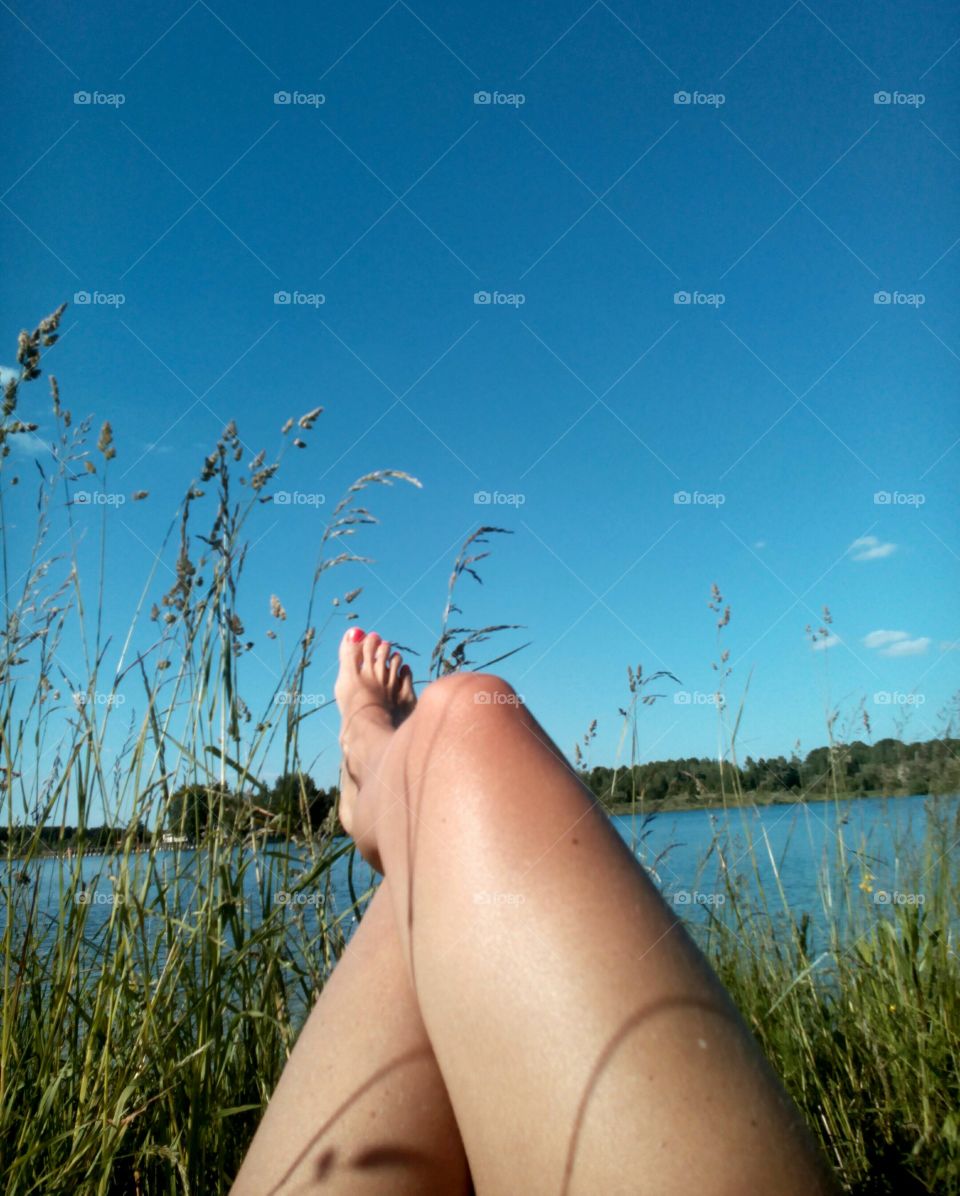 Girl, Sky, Water, Nature, Summer