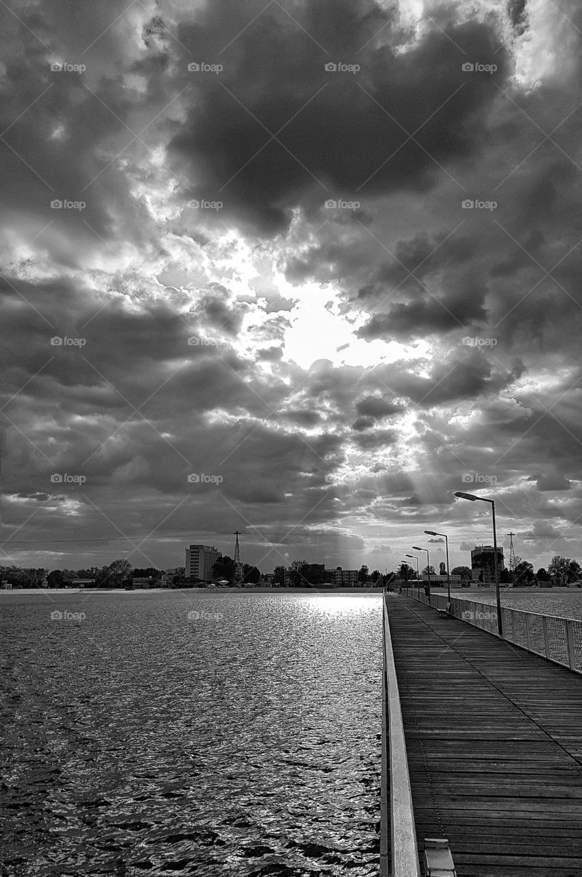 Sundown in Autumn at the Black Sea at Mamaia Resort