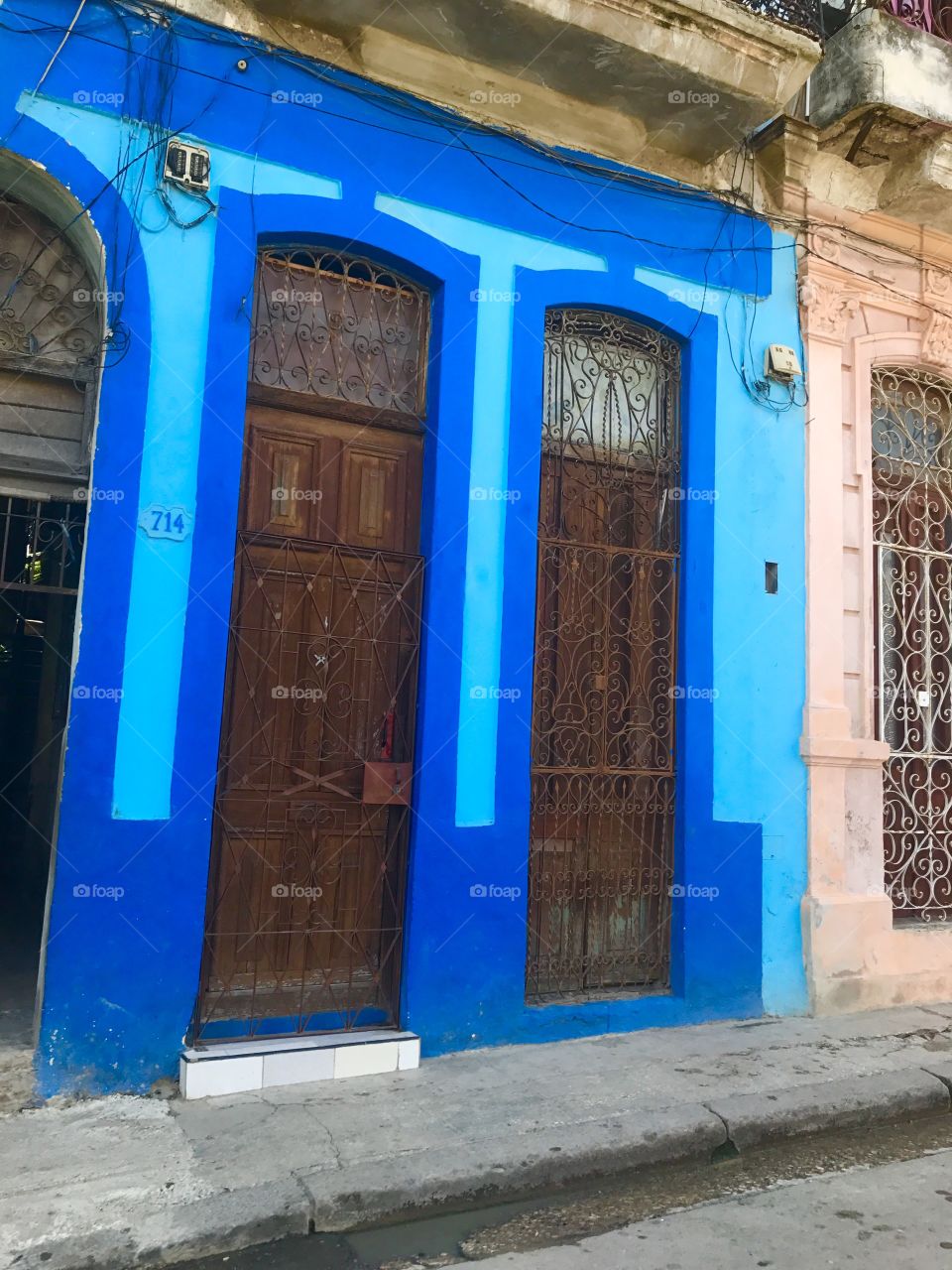 Blue door in Cuba