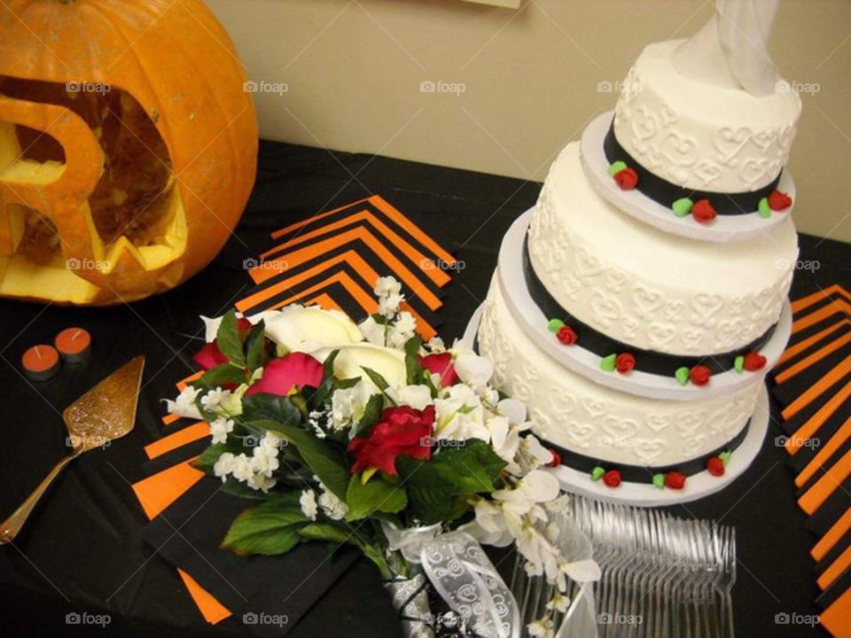 My wedding cake. Halloween wedding.