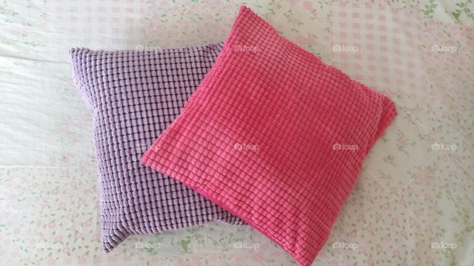 pink and lavender pillows