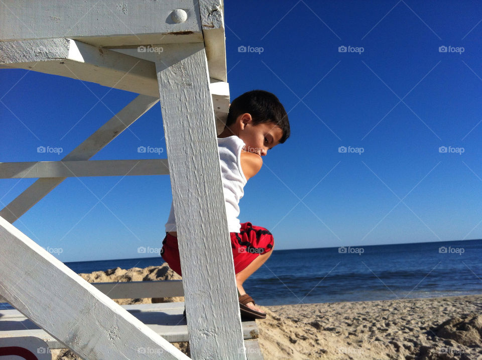 beach ocean sky blue by meredithk