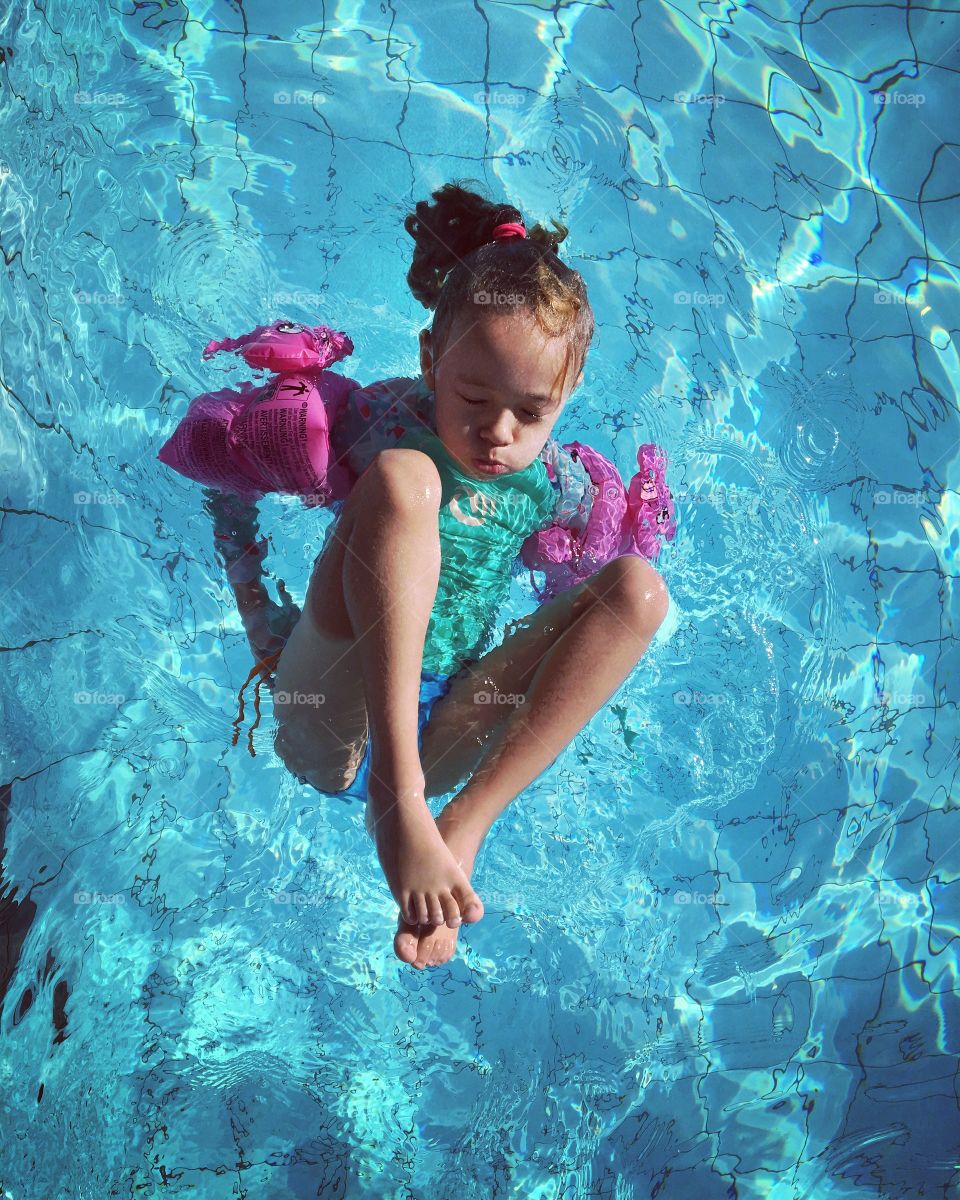 swimming in the pool