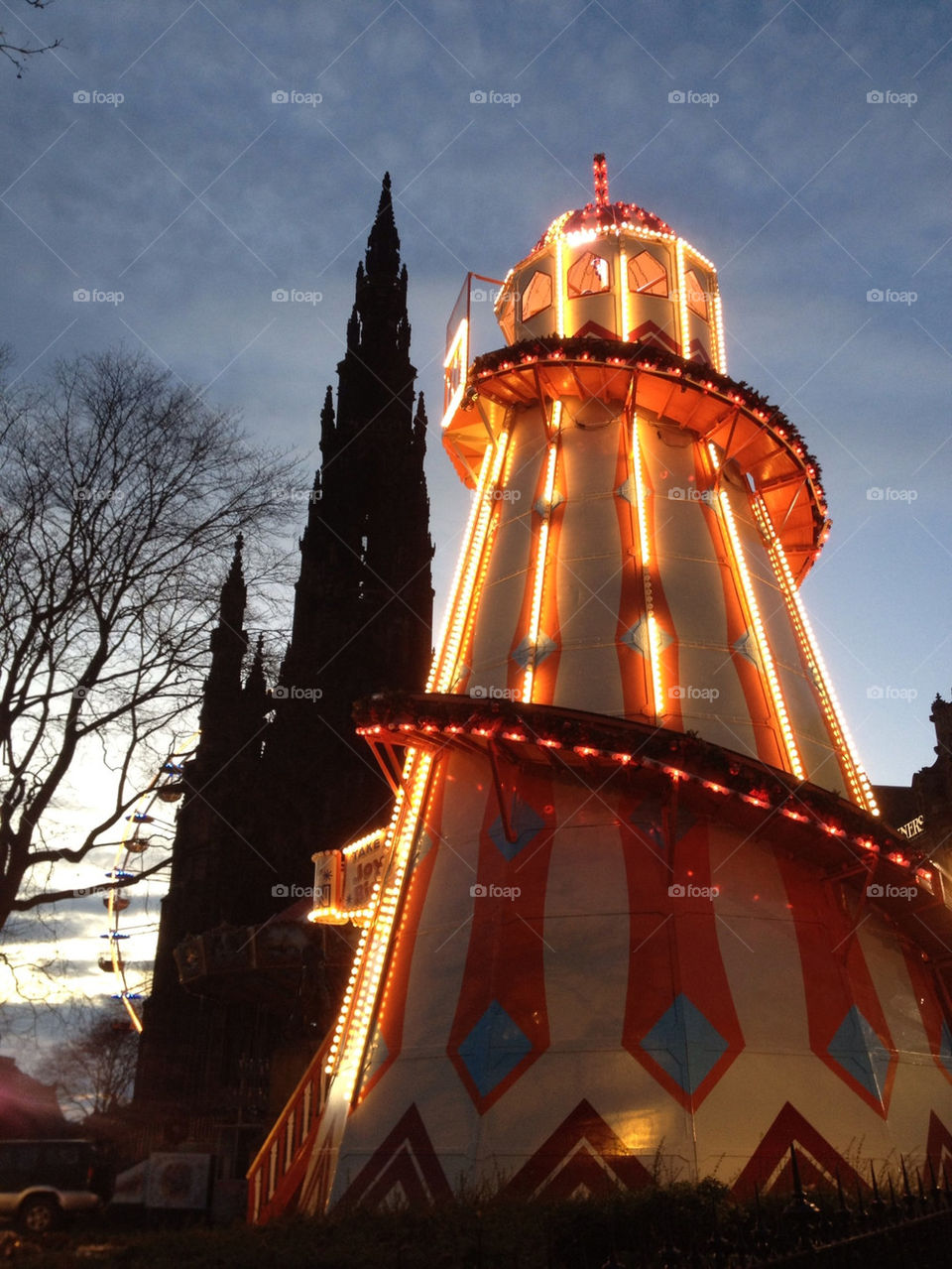 trees buildings contrast lights by adamjustice