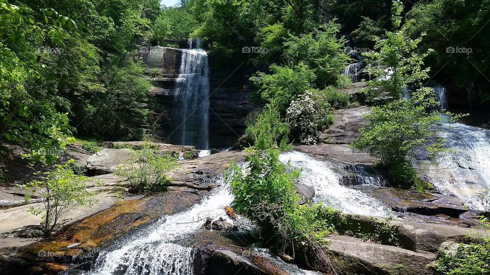 Twin falls waterfall in South Carolina