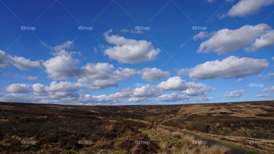 Yorkshire moors in spring amazing sky