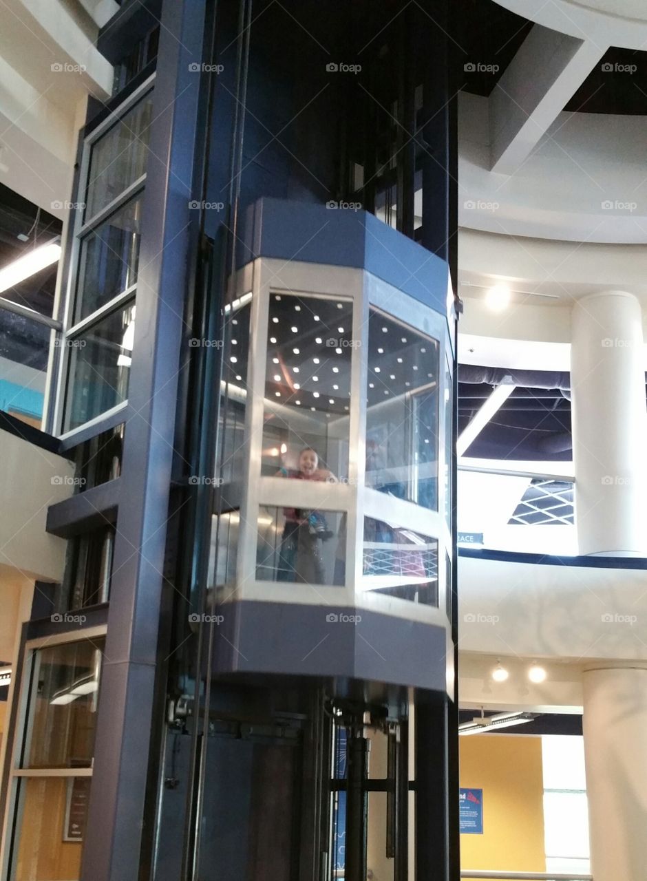 Glass elevator