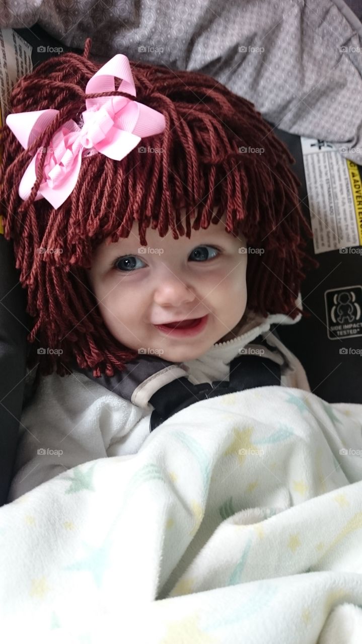 Baby yarn wig