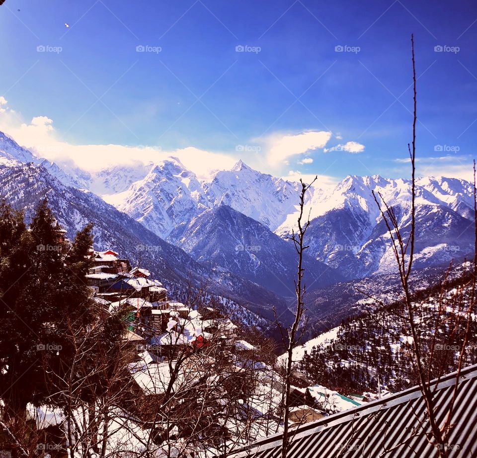 country side village in snow