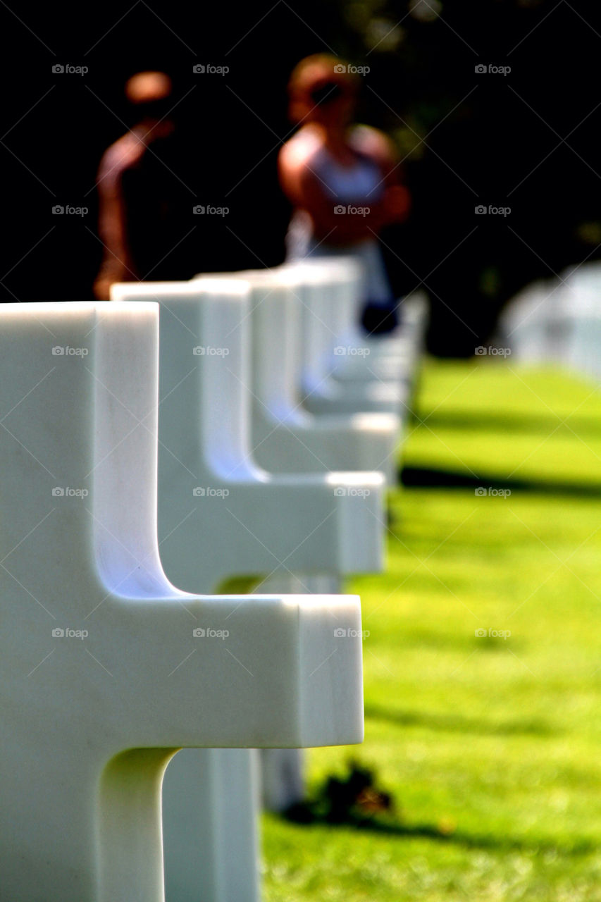 Crosses at collville sur mer USA war cemetery