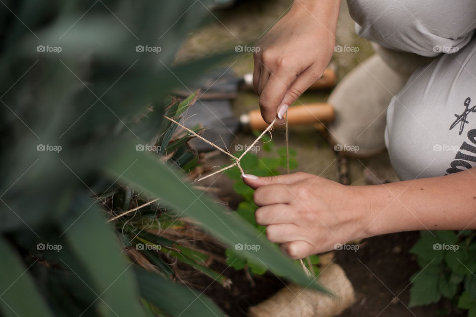 Working in the garden