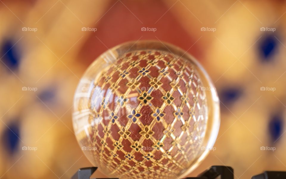 Beautiful reflection in crystal ball 