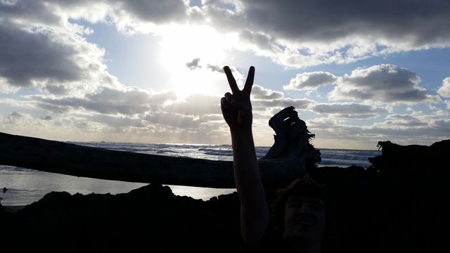 Peace . Beautiful day at the beach, and peace.