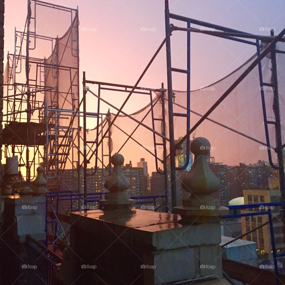 Sunset scaffolding