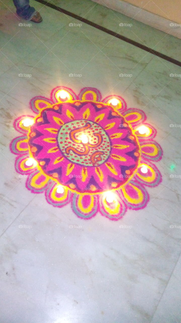 Rangoli on Diwali festival