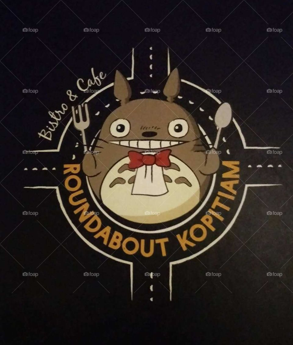 The painting  is in the cafe