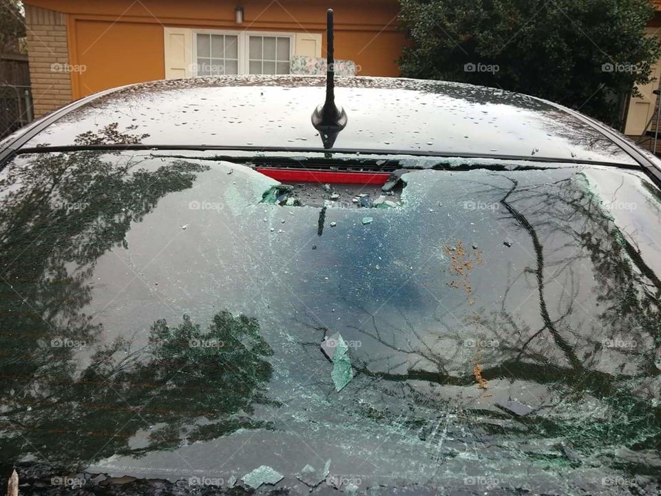 Broken windshield