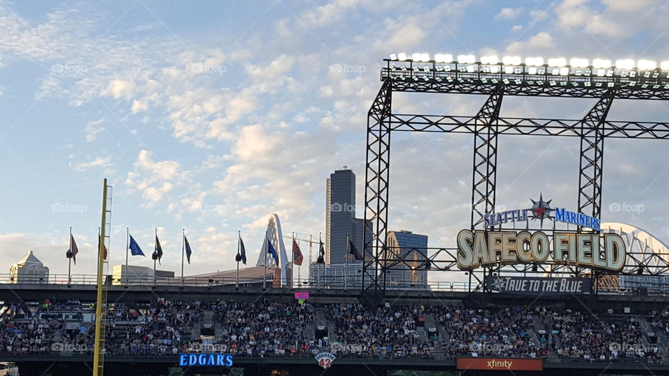 dusky  sky over Safeco