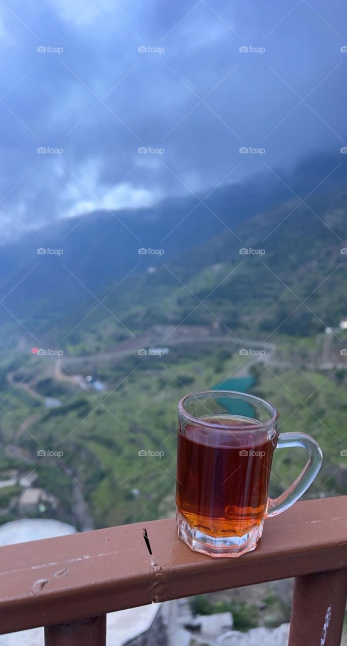 Drinking tea in nature