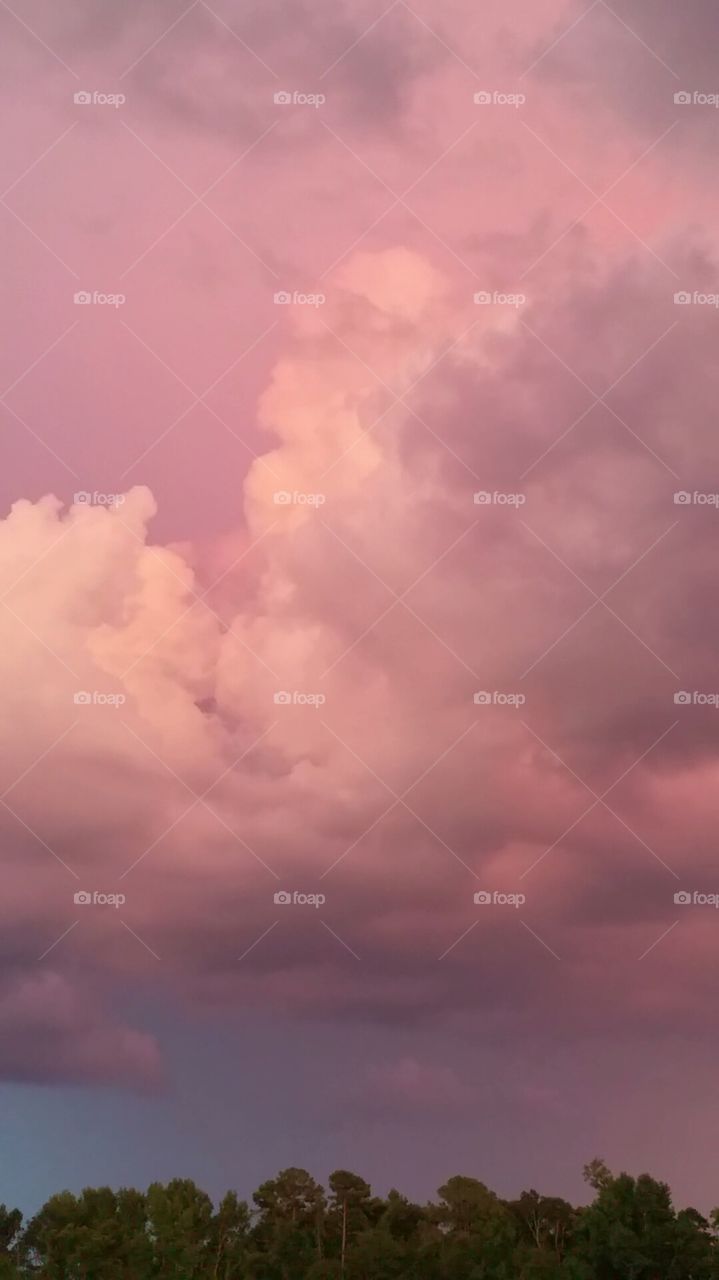 pastel color sunset clouds
