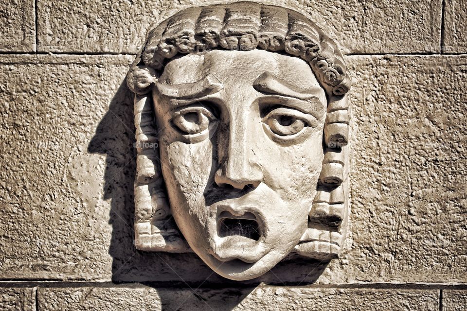 Sculpture face stone