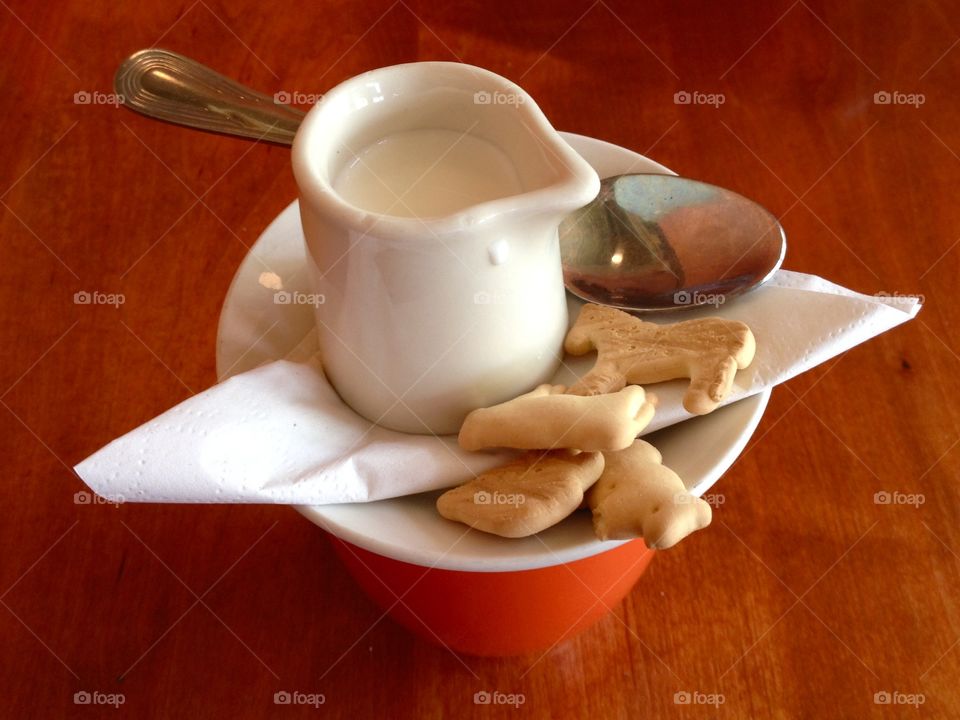 Coffee with animal crackers